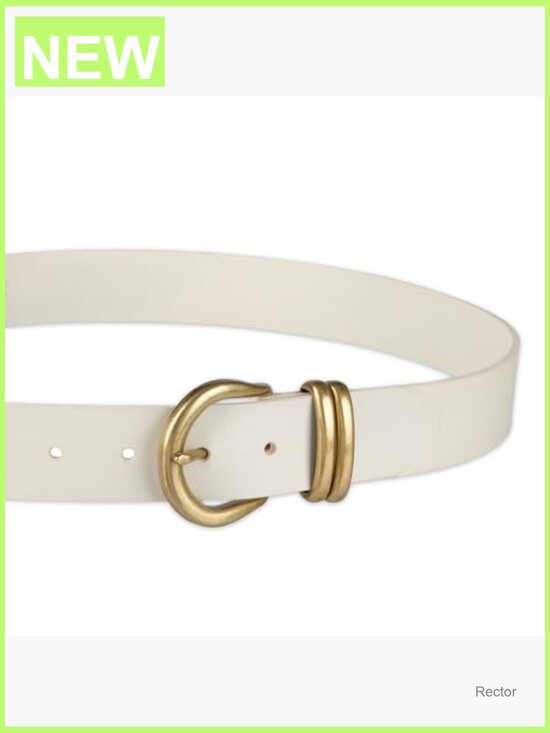 Genuine Leather Sliding Loop Belt with Metal Buckle
